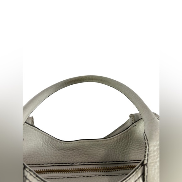 Vintage COLE HAAN white pebbled leather shoulder bag purse multi pockets - Picture 11 of 14